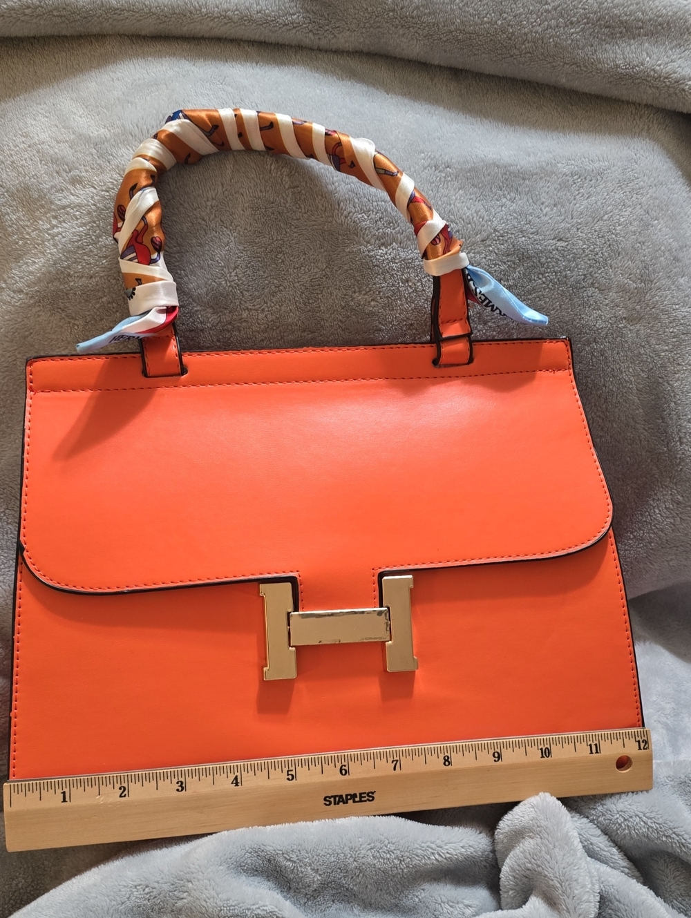 Orange Top-Handle Women's Bag with
